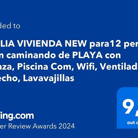 Amplia Vivienda New Para12 Pers A 4 Min Caminando De Playa Con Terraza, Piscina Com, Wifi, Ventiladores De Techo, Lavavajillas Roquetas de Mar Extérieur photo