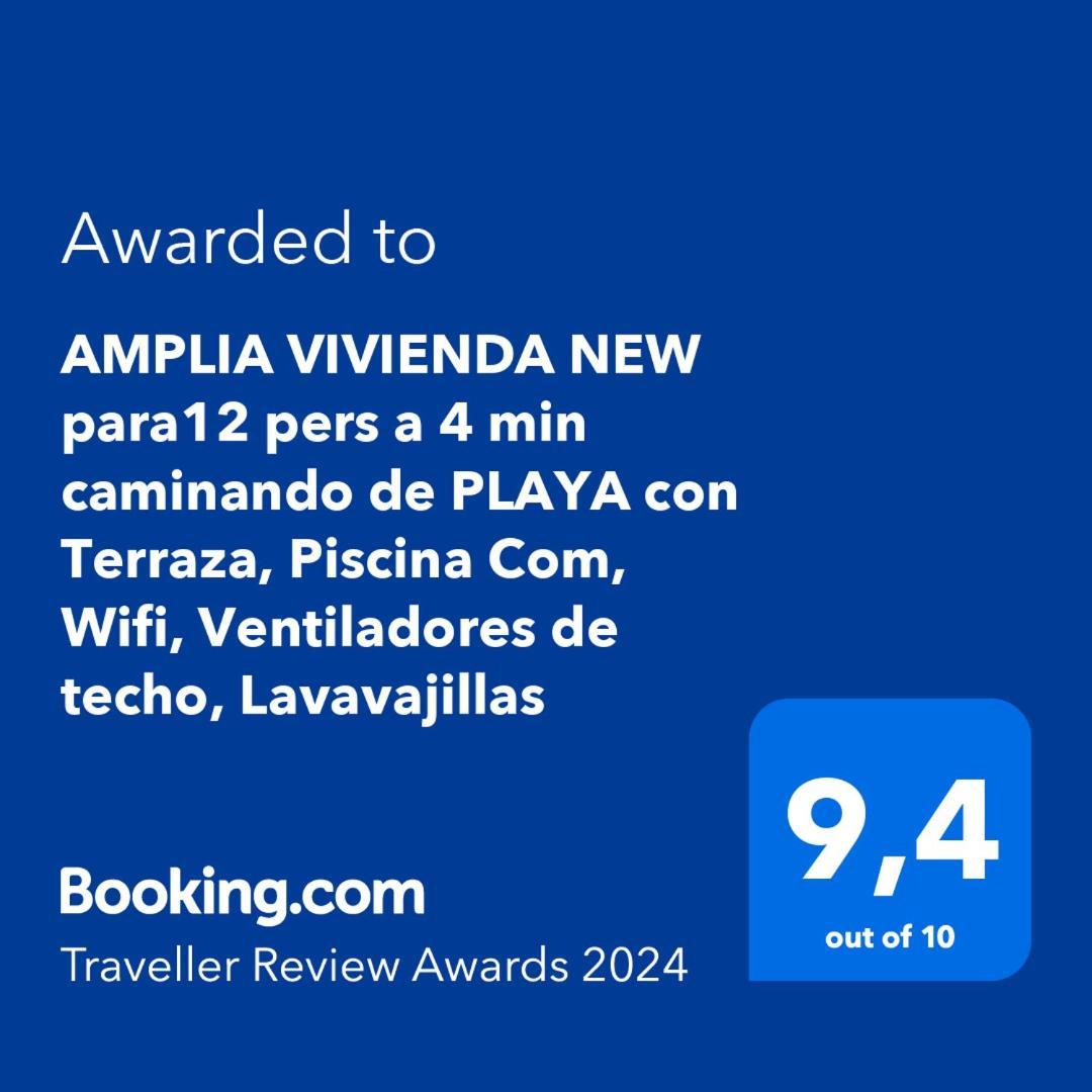 Amplia Vivienda New Para12 Pers A 4 Min Caminando De Playa Con Terraza, Piscina Com, Wifi, Ventiladores De Techo, Lavavajillas Roquetas de Mar Extérieur photo
